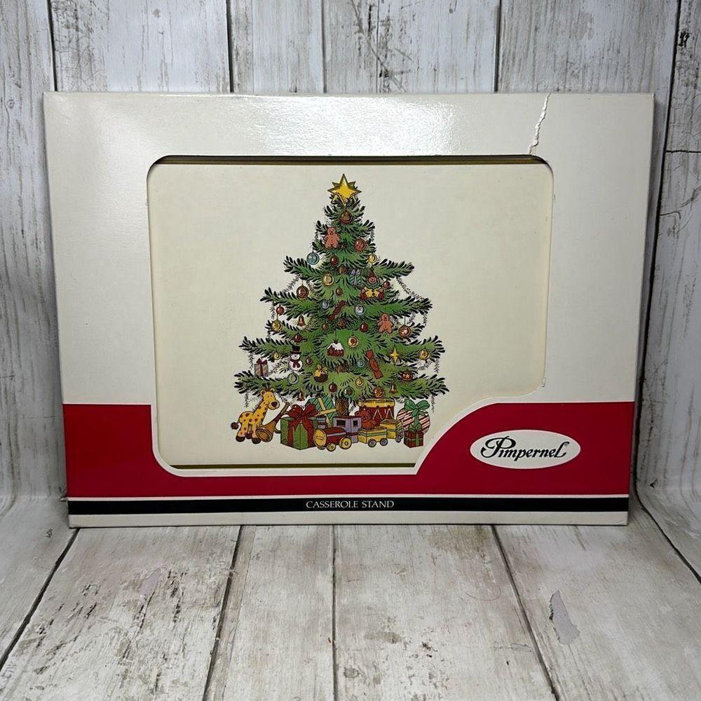 Vintage Pimpernel Christmas Tree Trivet Casserole Stand‎  Made in England 12”x9”